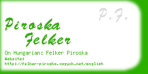piroska felker business card